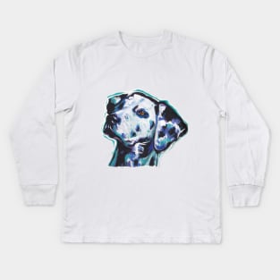 DALMATIAN Dog Bright colorful pop dog art Kids Long Sleeve T-Shirt